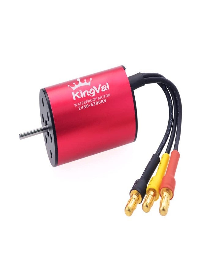 KingVal Replacement 2430 6300KV Waterproof Brushless Motor Shaft 2.0mm Compatible with 1/16 1/18 RC Car - Image 1